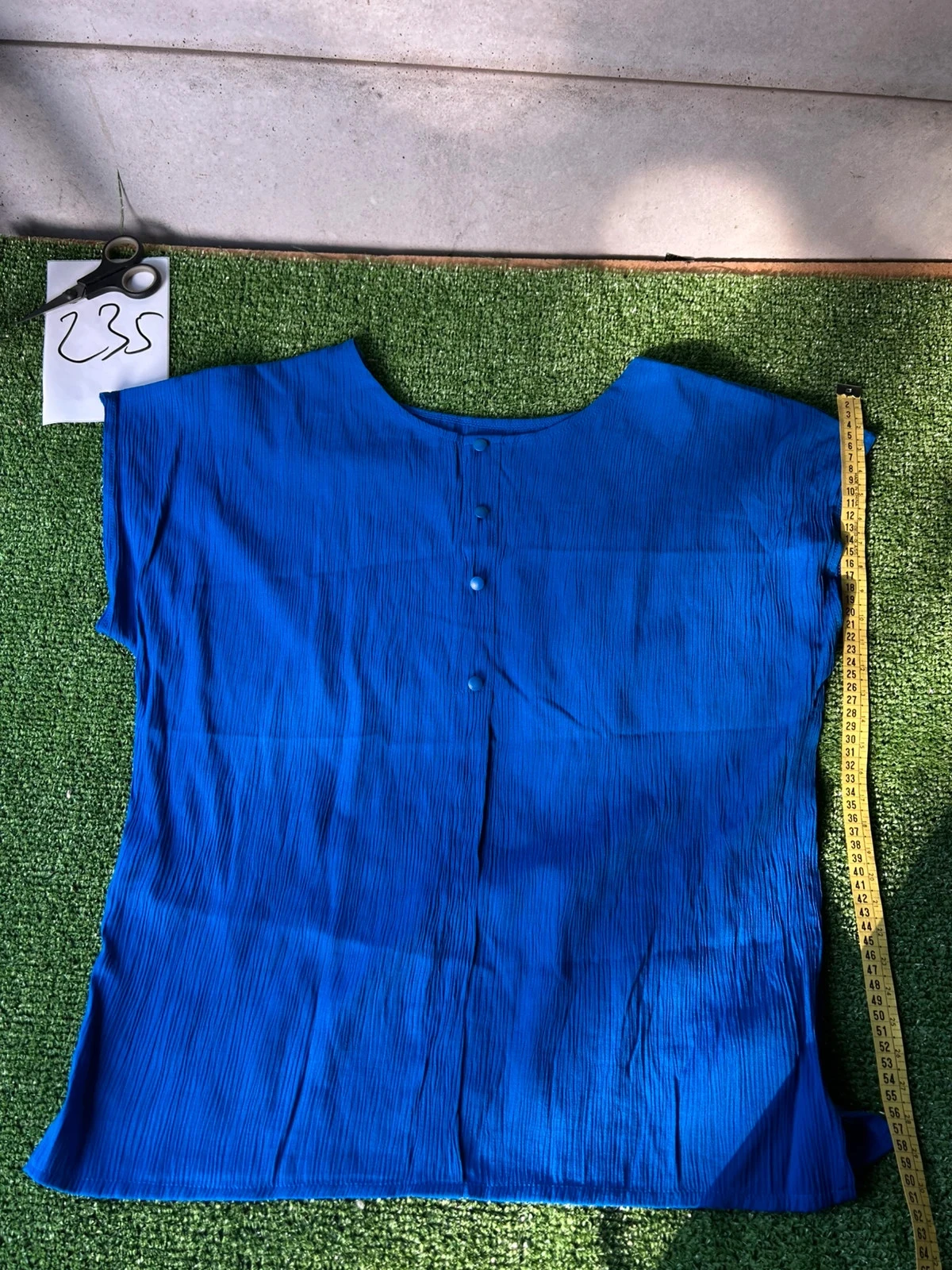 Blouse à manches courtes bleu marine en viscose